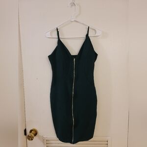 Haute Monde Dark Green Mini Dress